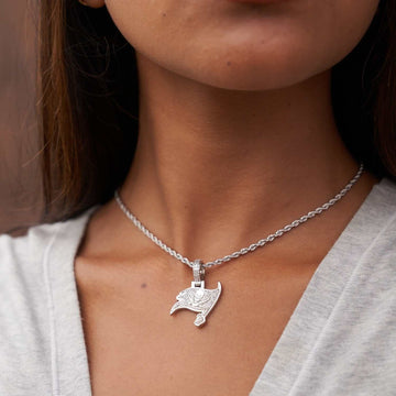 Tampa Bay Buccaneers Official NFL Micro Logo Pendant - White Gold