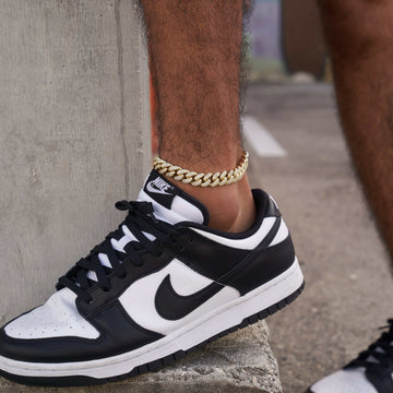 12MM Diamond Cuban Anklet - Yellow Gold