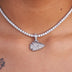 Kansas City Chiefs Official NFL Micro Logo Pendant - White Gold
