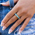 4mm Single Layer Diamond Band Ring w/ Blue Stones - Yellow Gold Vermeil