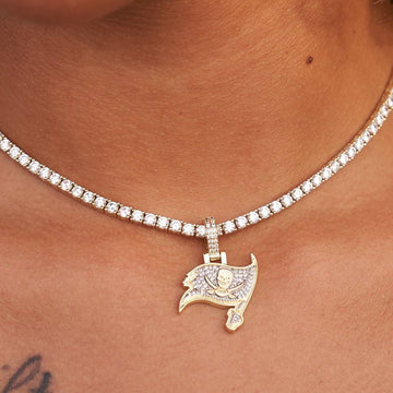 Tampa Bay Buccaneers Official NFL Micro Logo Pendant - Yellow Gold