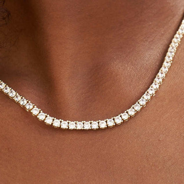 Diamond Tennis Necklace in Yellow Gold- 3mm- The GLD Shop