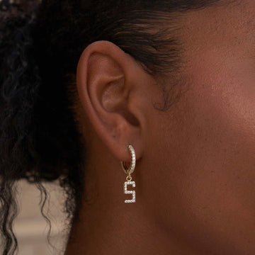 Pendientes con Números Personalizados Pavé