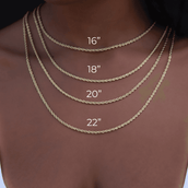 Solid White Gold Figaro Link Necklace (5mm)