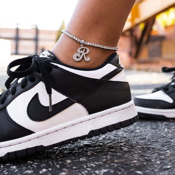 Diamond Script Font Anklet