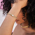 Pulsera Cubana de Oro con Piedra de Talla Esmeralda - Miami