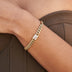 Pulsera Cubana de Oro con Piedra de Talla Esmeralda - Miami