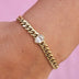 Pear Cut Stone Miami Cuban Bracelet - Gold