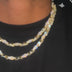Iced Triangle Chain in Yellow Gold