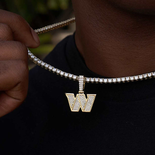 Colgante con micro logotipo oficial de la NFL de los Washington Commanders - Oro amarillo