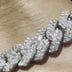 Diamond Prong Link Necklace in White Gold - 19mm