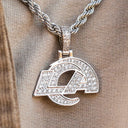 Los Angeles Rams Official NFL Micro Logo Pendant - White Gold
