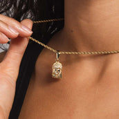 14k Solid Gold Micro Jesus Pendant in Yellow Gold