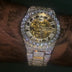 42MM Iced Alpha Era® Esqueleto Luminoso Dorado