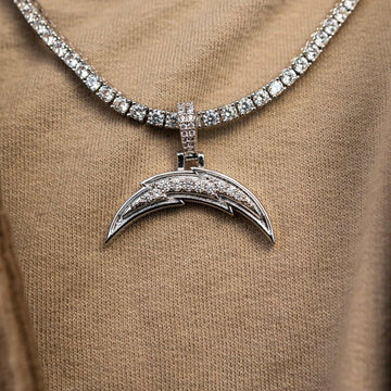 Los Angeles Chargers Micro Logo Pendant - White Gold