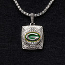 Colgante de Campeonato de los Green Bay Packers - Oro Blanco