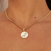 GLD Stars Coin Pendant - Yellow Gold