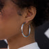 Large Tube Hoop Earrings in White Gold