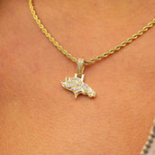 Denver Broncos Official NFL Micro Logo Pendant - Yellow Gold