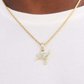 Tampa Bay Buccaneers Official NFL Micro Logo Pendant - Yellow Gold