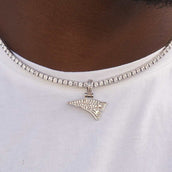 New England Patriots Official NFL Micro Logo Pendant - White Gold