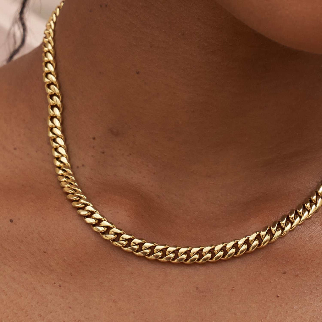 Miami Cuban Necklace in Yellow Gold - 5mm – The GLD Shop