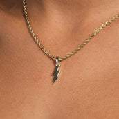 Solid Gold Micro Lightning Bolt