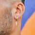 Aretes de aro redondos con cruz pulida en oro amarillo