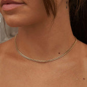 Cadena Micro Cubana de 3 mm en Oro Amarillo