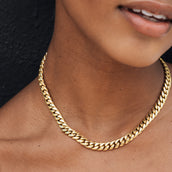 Solid Gold Miami Cuban Link Necklace in Yellow Gold - 8mm