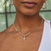Micro Diamond Cross Pendant in Yellow Gold