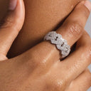 Diamond Prong Ring in White Gold Vermeil
