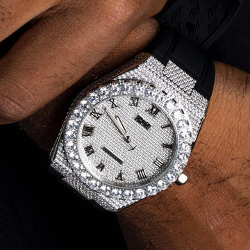42MM Completamente Cubierto de Hielo Alpha Era® 316 con Correa de Goma