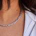 Collar de eslabones Figaro de oro macizo en oro blanco - 4 mm