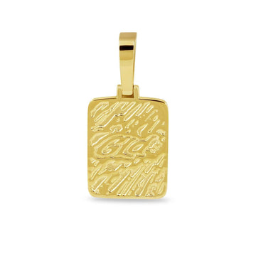 Colgante con inicial cuadrada en oro amarillo