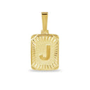 Square Initial Pendant in Yellow Gold