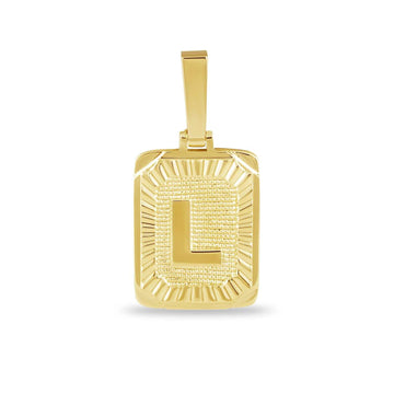 Colgante con inicial cuadrada en oro amarillo