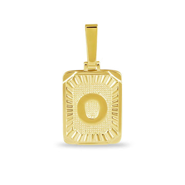 Colgante con inicial cuadrada en oro amarillo