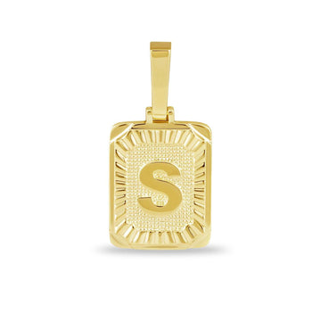 Colgante con inicial cuadrada en oro amarillo