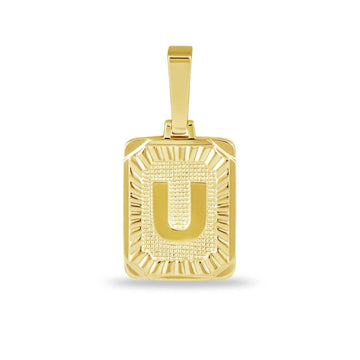 Colgante con inicial cuadrada en oro amarillo