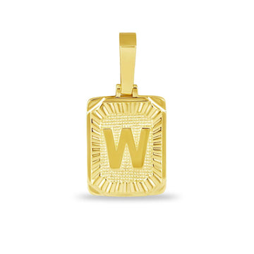 Colgante con inicial cuadrada en oro amarillo