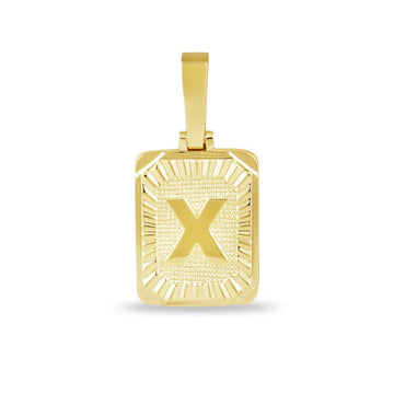 Colgante con inicial cuadrada en oro amarillo
