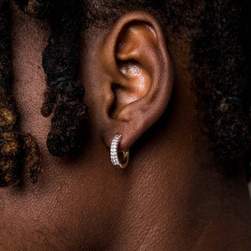 Micro Double Row Hoop Earrings in Yellow Gold