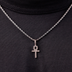 Colgante Cruz Ankh Helada Micro en Oro Blanco