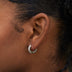 Pendientes de aro Micro Doble Fila Extra Pequeños Huggie en Oro Blanco
