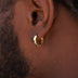 Aretes de aro redondos pulidos en oro amarillo