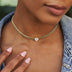 Collar cubano Crystal Heart de oro amarillo