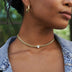 Collar cubano Crystal Heart de oro amarillo
