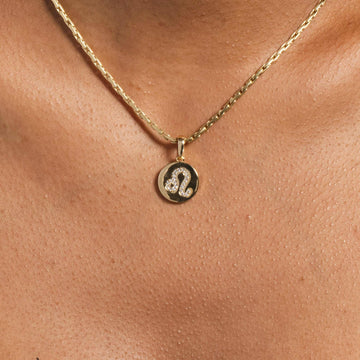 Astrology Coin Pendants in Yellow Gold