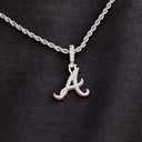 Atlanta Braves Official MLB Logo Micro Pendant in White Gold